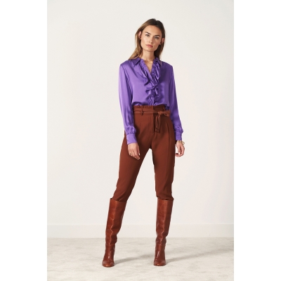 Dante 6 Sylvain Silk Stretch Ruffle Blouse - Purple Breeze Dante 6 Sylvain Silk Stretch Ruffle Blouse - Purple Breeze
